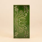 Placa teracota T032, realizat prin turnare, cu model floral
