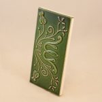 Placa teracota T032, realizat prin turnare, cu model floral