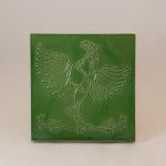 Placa teracota T032, realizat prin turnare, cu model floral