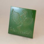 Placa teracota T032, realizat prin turnare, cu model floral